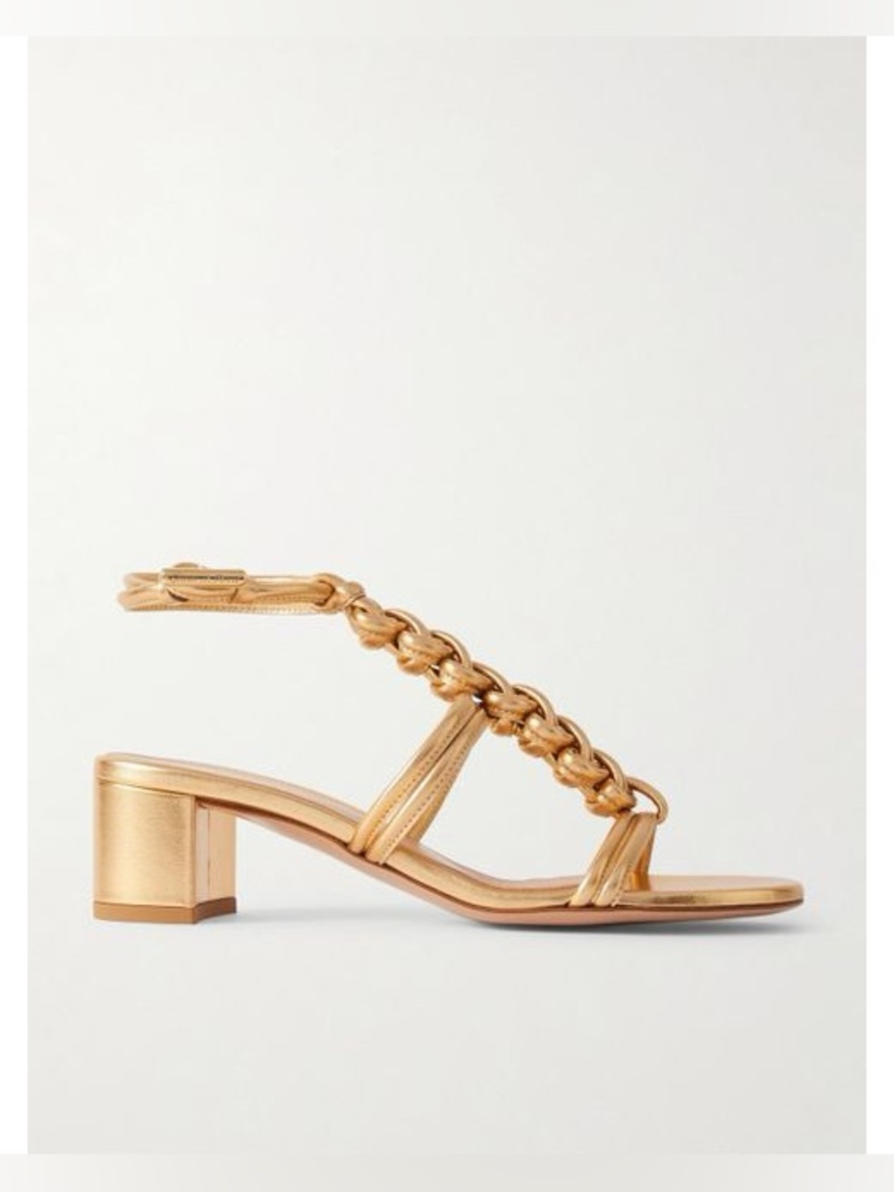 GIANVITO ROSSI
Capua 45 braided metallic leather sandals